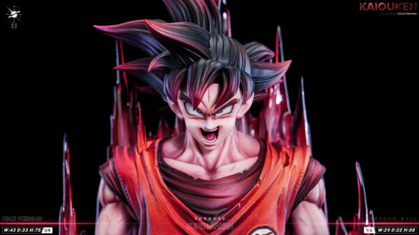 goku kaioken dragon ball z estatua resina virtual realm studio 1 6 1 43