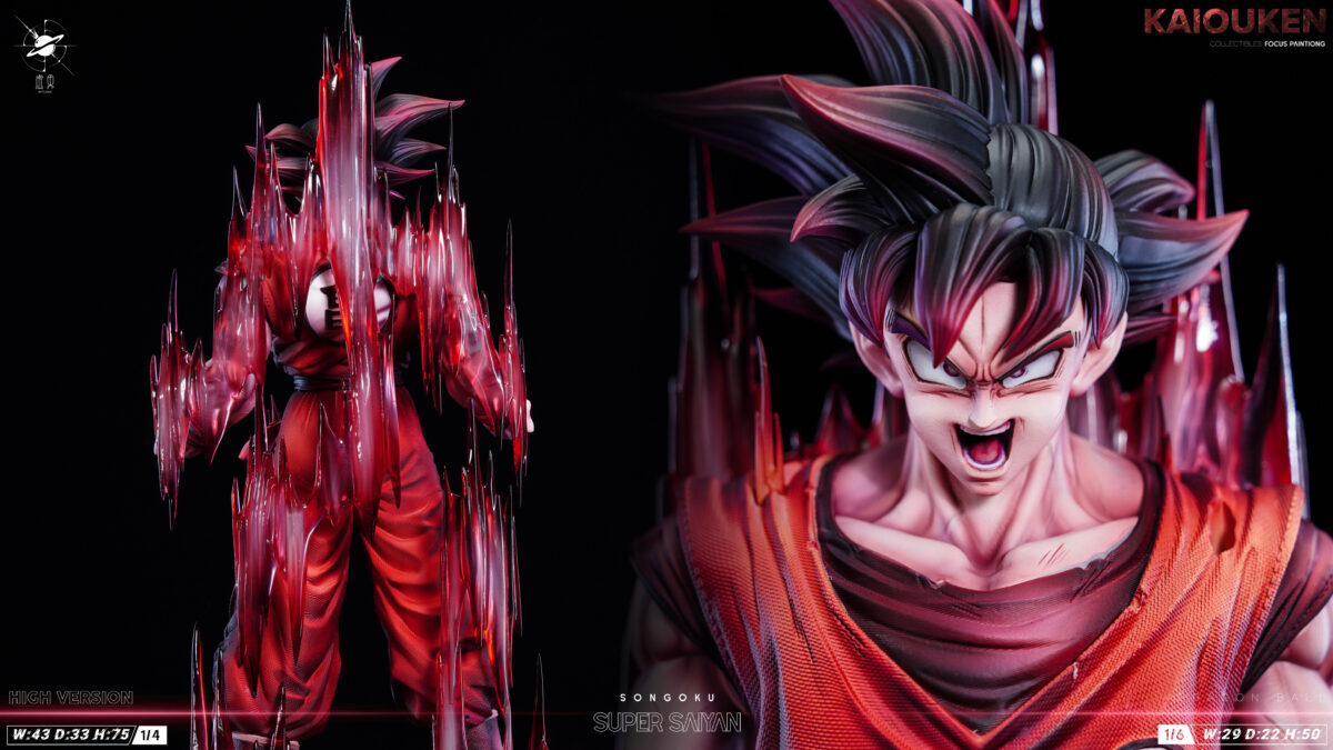 goku kaioken dragon ball z estatua resina virtual realm studio 1 6 1 44