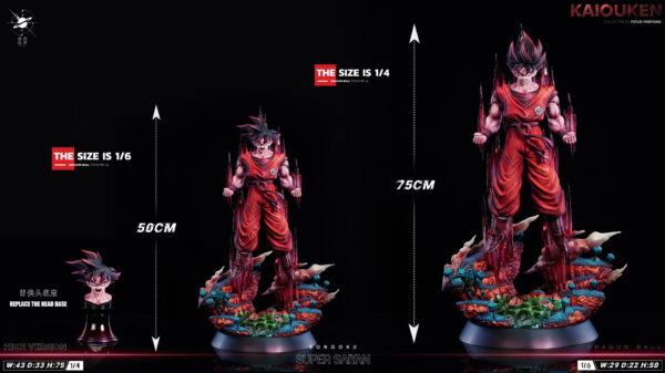 goku kaioken dragon ball z estatua resina virtual realm studio 1 6 1 48