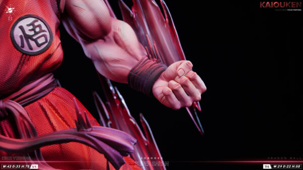 goku kaioken dragon ball z estatua resina virtual realm studio 1 6 1 49
