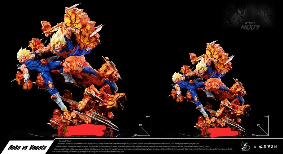 goku vs majin vegeta dragon ball z grand design studio estatua resina2
