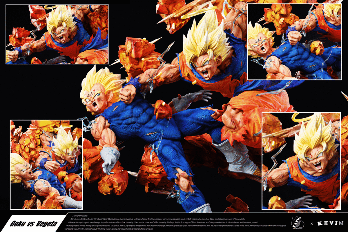 goku vs majin vegeta dragon ball z grand design studio estatua resina5