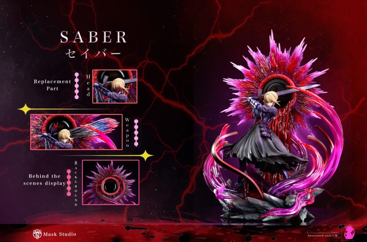 mask studio fate stay night dark saber estatua resina 1 64