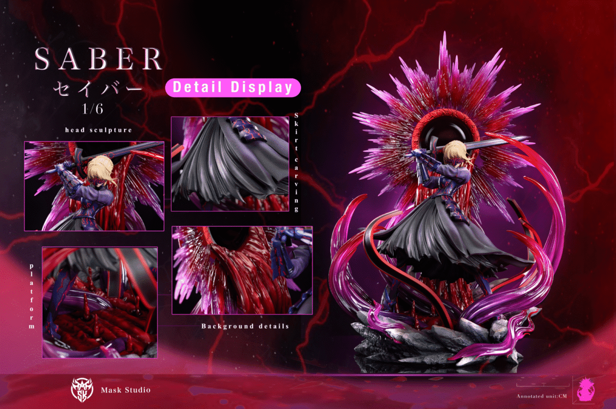 mask studio fate stay night dark saber estatua resina 1 65