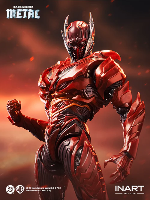 INART Batman The Red Death licensed DC collectible figure with detailed armored suit and dynamic pose