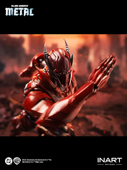 INART Red Death Batman DC collectible figure with lifelike armor and heroic stance
