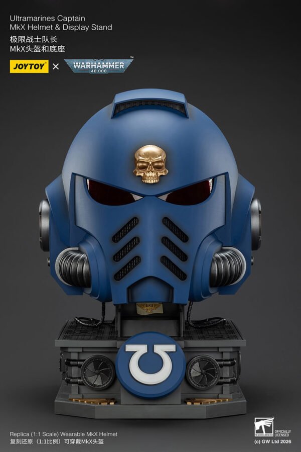 Ultramarines Captain MkX Helmet Display Stand1