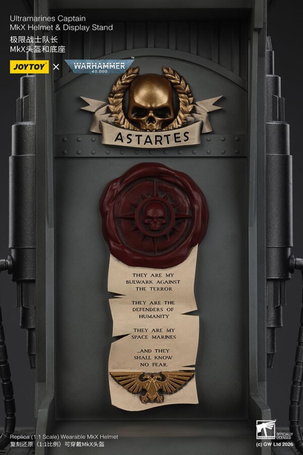 Ultramarines Captain MkX Helmet Display Stand14