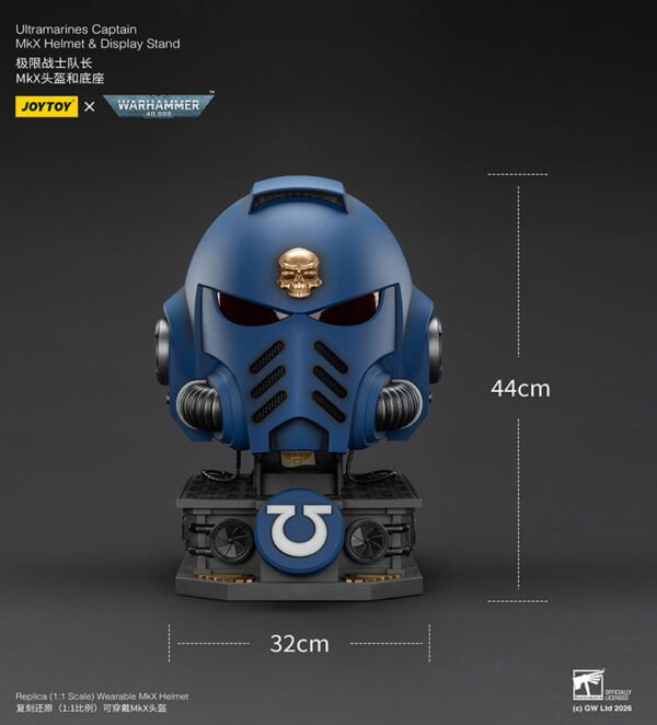 Ultramarines Captain MkX Helmet Display Stand20
