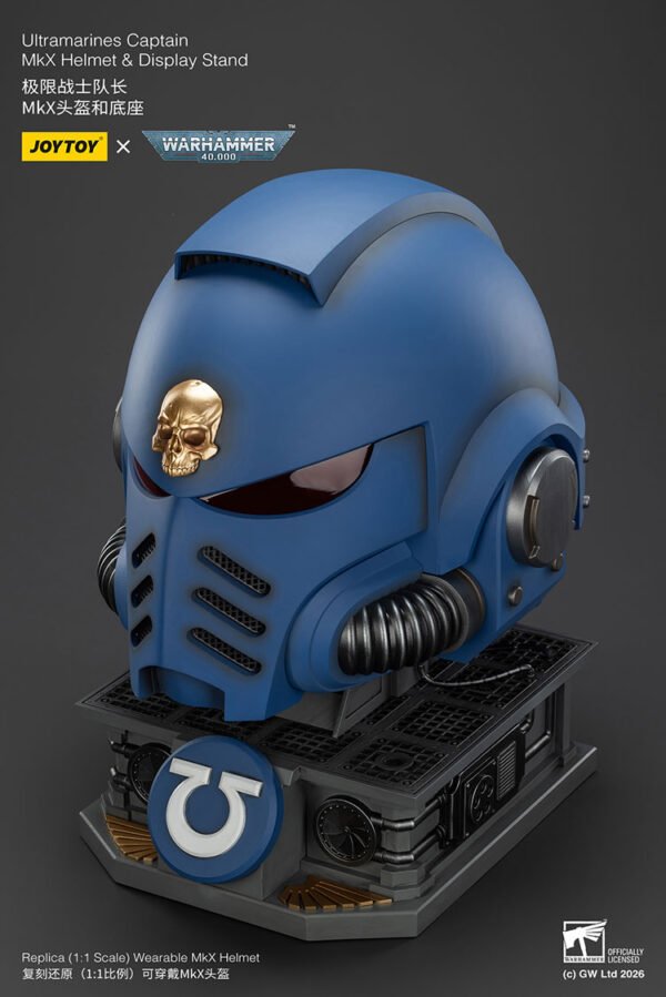 Ultramarines Captain MkX Helmet Display Stand5