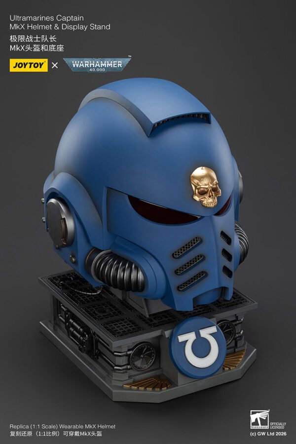 Ultramarines Captain MkX Helmet Display Stand6