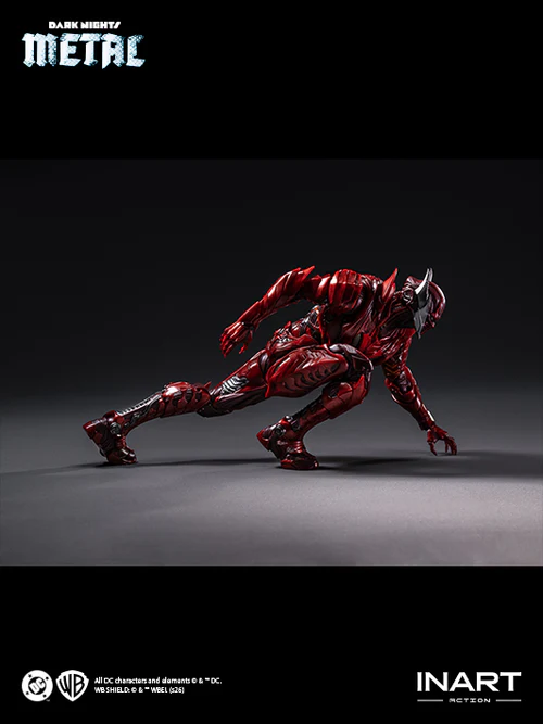 inart batman the red death action figure focuses on joint articulation and pose stability