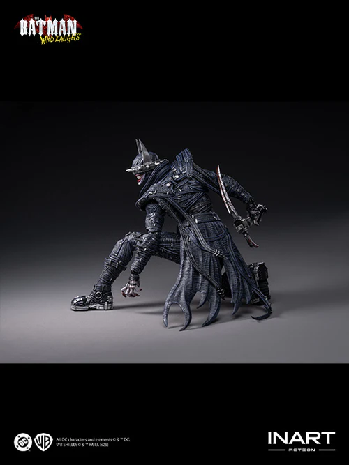 inart the batman who laughs action figure allows expressive posing through detailed joint articulation
