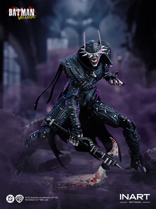 inart the batman who laughs action figure features flexible articulation for action display setups