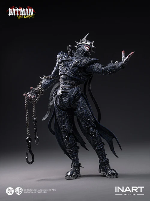 inart the batman who laughs action figure highlights sinister design with flexible figure articulation for posing