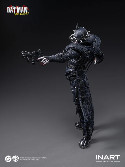 inart the batman who laughs action figure offers poseable arms and legs with intricate cloth textures