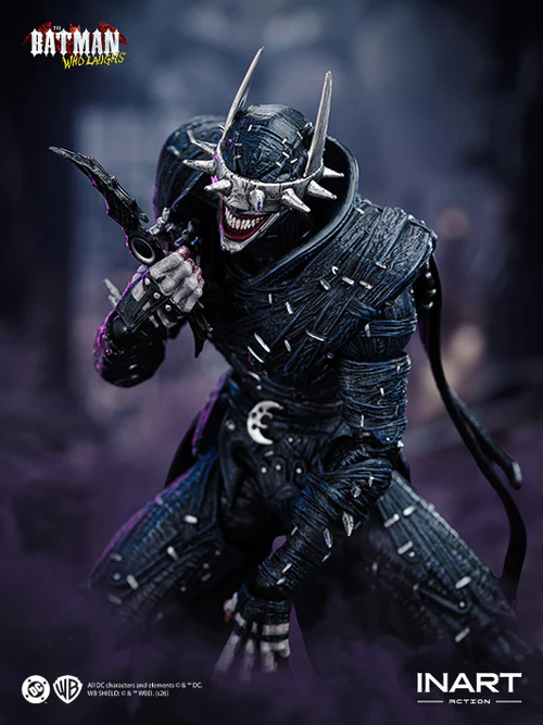 inart the batman who laughs action figure showcases intricate cloth lines and poseable figure joints