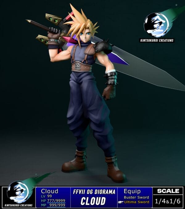 Kintsukuroi Creations - Final Fantasy VII - Full Team Diorama - Imagen 4