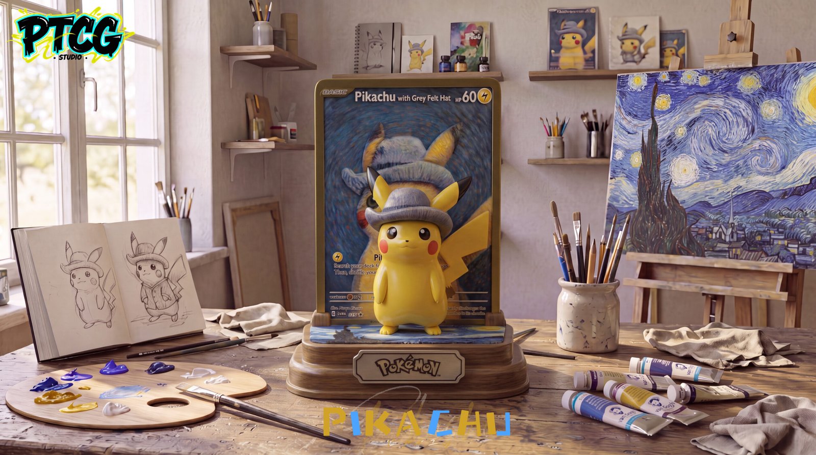 7baa3f3ee68fd2c8ceb1a09a8a7f2900 PTCG Studio - Pokémon - Pikachu Van Gogh - Imagen 1