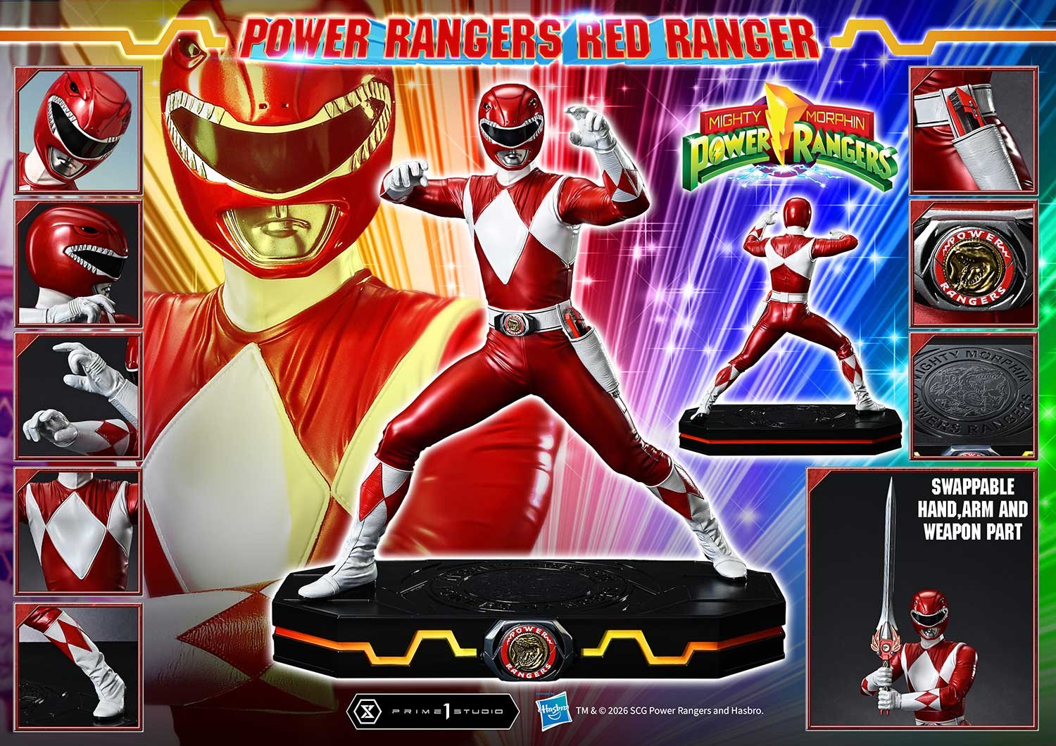a006-bG5wlIyE Prime 1 Studio - Mighty Morphin Power Rangers - Red Ranger - Imagen 1