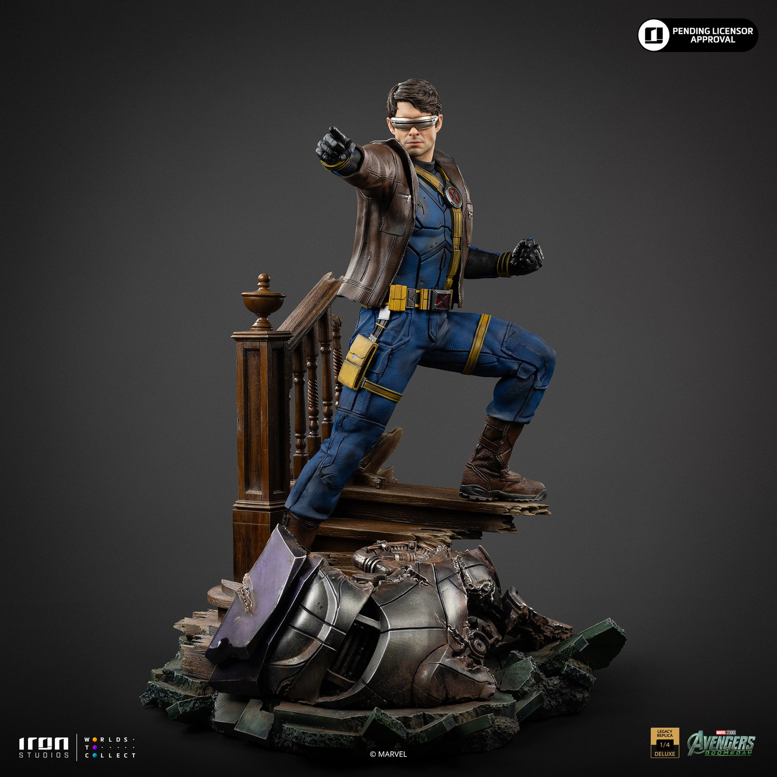 01-Details_Grey_Jacket Iron Studios - Marvel Movies - Avengers: Doomsday - Cyclops Legacy Replica - Imagen 1